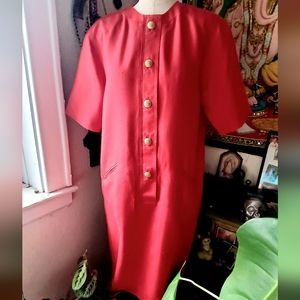 GALLANT vintage red raw silk dress